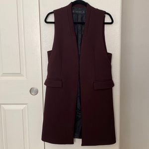 Zara Bordeaux sleeveless coat S